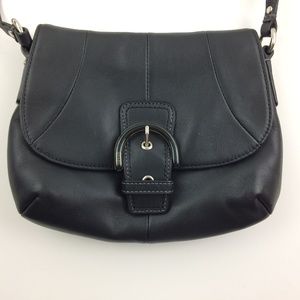 Black Leather Bag Purse Crossbody Shoulder Strap
